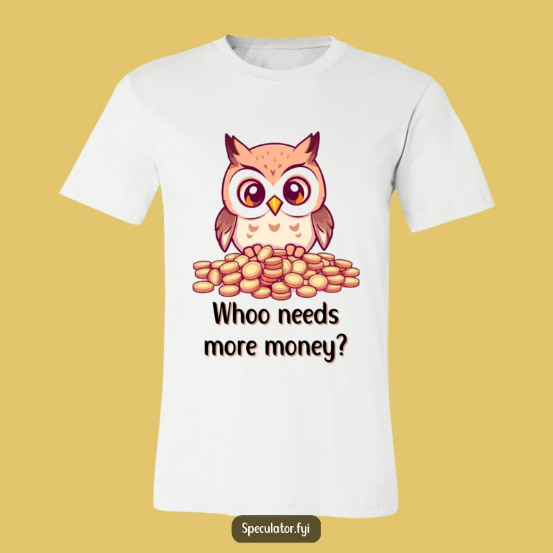Funny Kawaii Owl Coins T-Shirt - Wise & Humorous Apparel