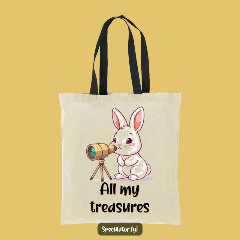 Funny Curious Bunny Tote Bag: Little Explorer Carry-All Gift