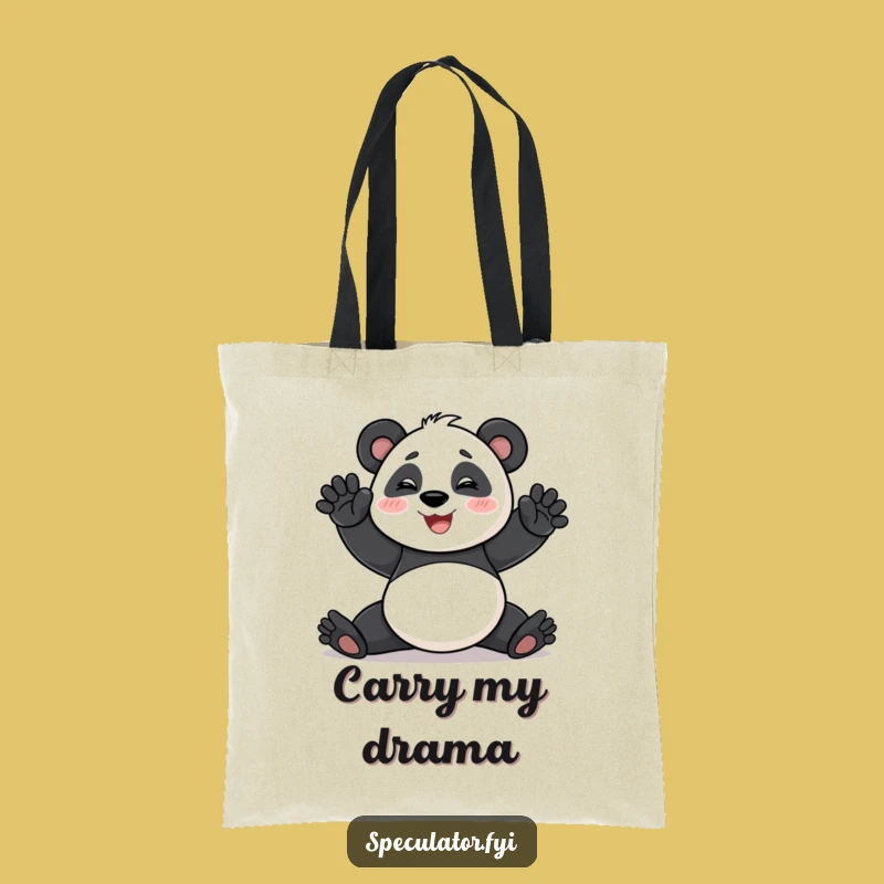 Funny Panda Tote Bag: Dramatic Pose, Perfect Gift for the Artsy