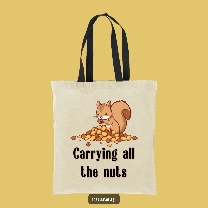 Funny Squirrel Sorting Nuts Tote Bag - Practical Organizer Bag, Whimsical Humorous Gift