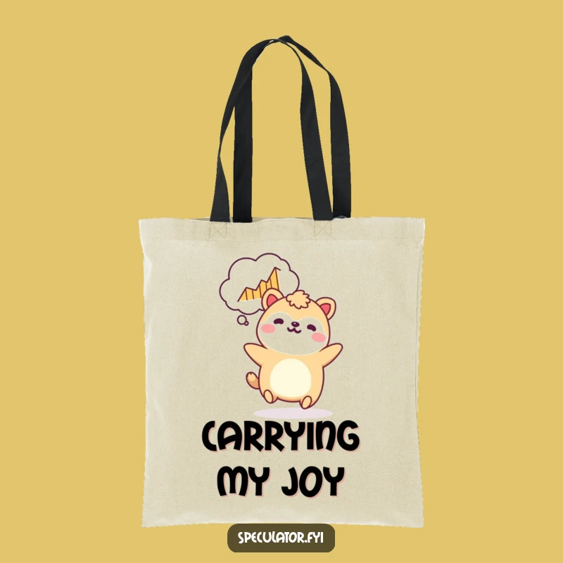 Funny Kawaii Growth Tote Bag - Bouncing Animal Graph Carry-All Gift