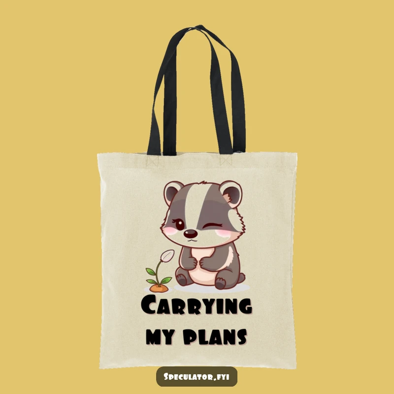 Funny Winking Badger Tote Bag: Sneaky Gardener Carry-All, Perfect Humorous Gift