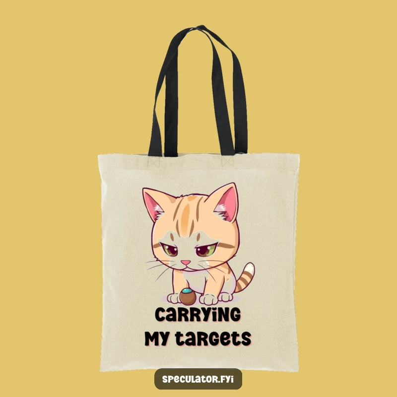 Funny Cat Focus Tote Bag - Carry Your Essentials with Intense Style