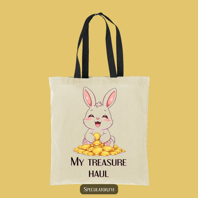 Funny Giggling Bunny Coin Tote Bag: Carry Your Treasures and Humor with Joy