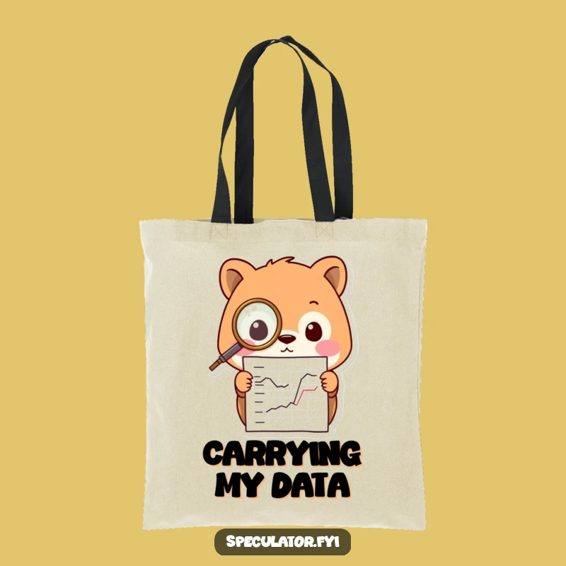 Funny Kawaii Animal Tote Bag: Monocle Creature Studying Chart - Your Smart Carry-All