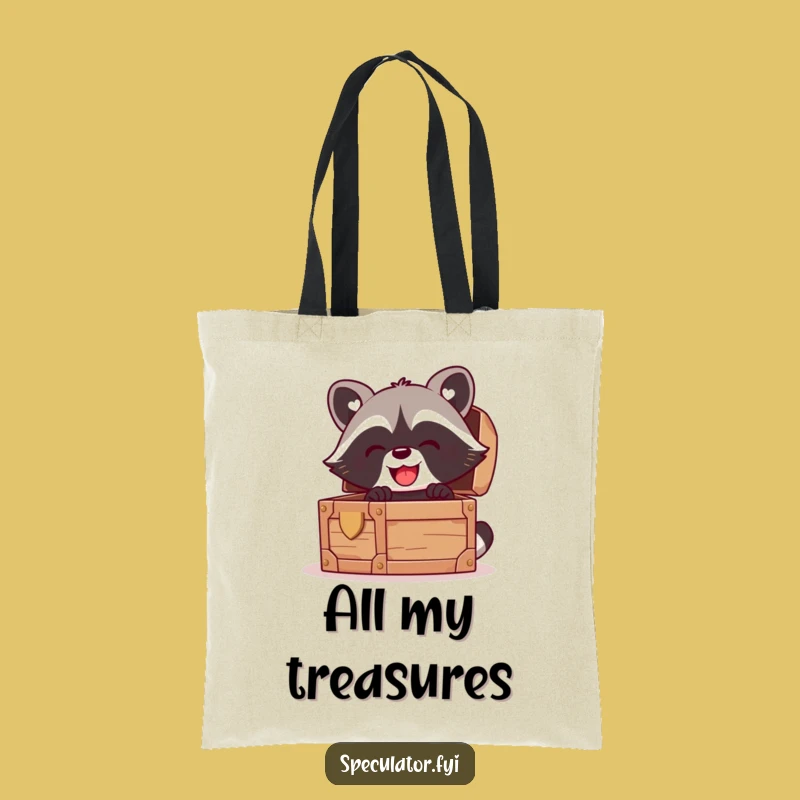 Funny Kawaii Raccoon Tote Bag: Glee-Filled Treasure Hunt for Your Goods