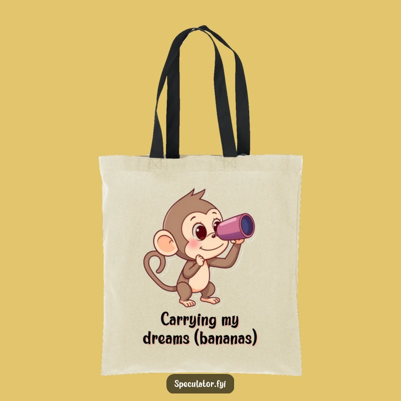 Funny Monkey Spyglass Banana Tote Bag - Carry Your Humor & Essentials