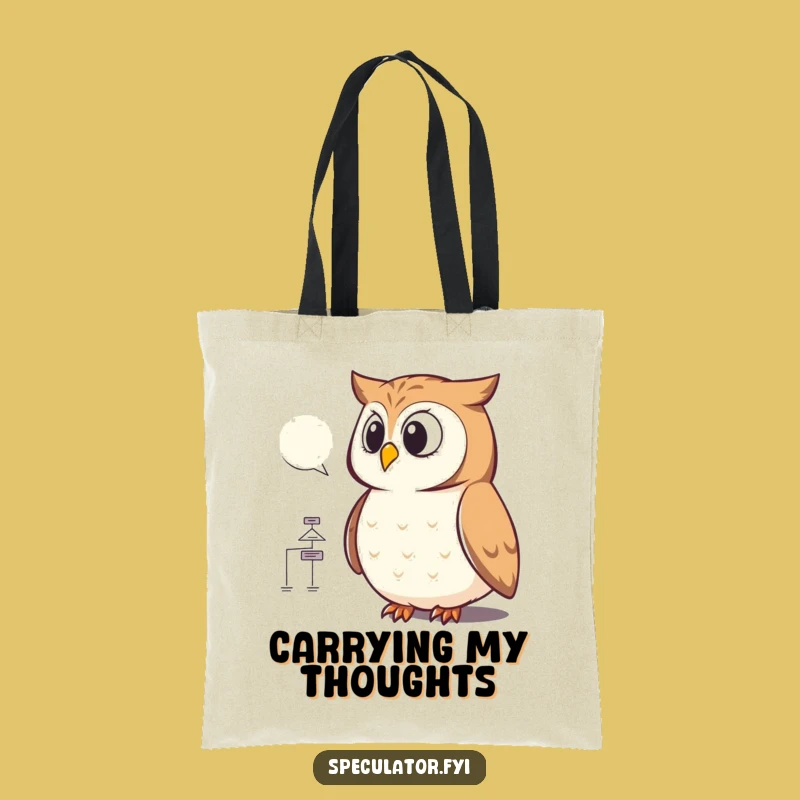 Funny Owl Flowchart Tote Bag: Carry Your Smarts and Laughs
