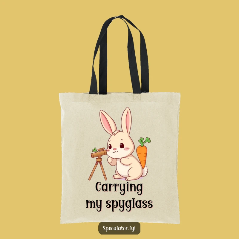 Funny Rabbit Telescope Carrot Tote Bag - Adventurous Accessory, Whimsical Humorous Gift