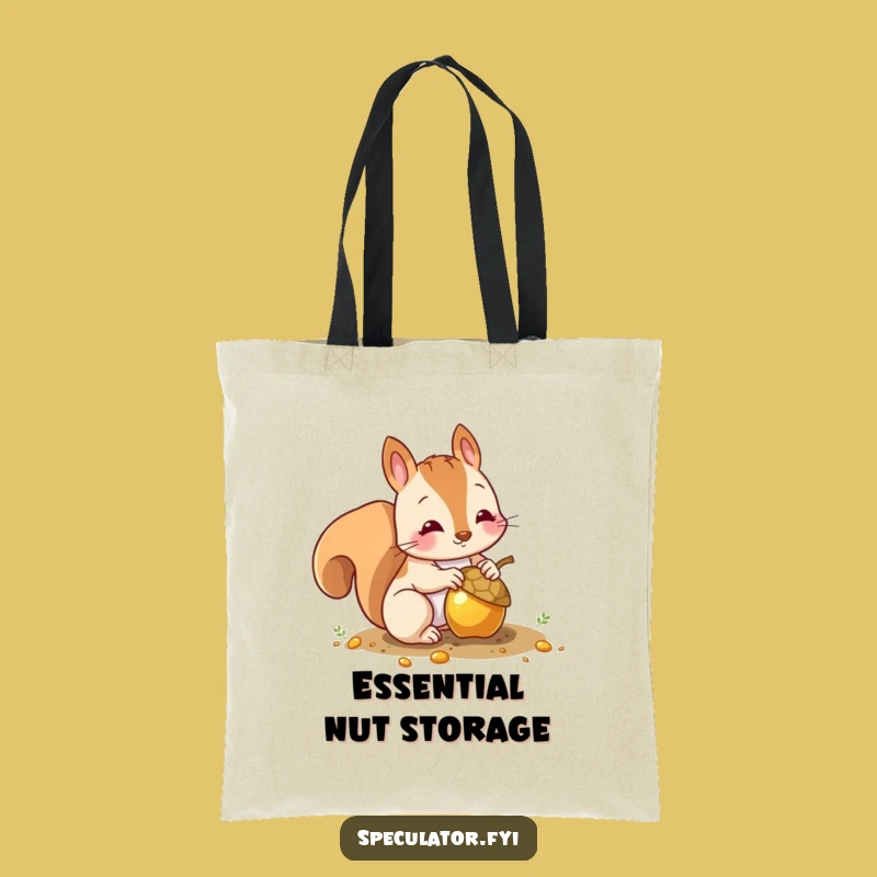 Funny Squirrel Gold Acorn Tote Bag: Carry Your Treasures With Humor!