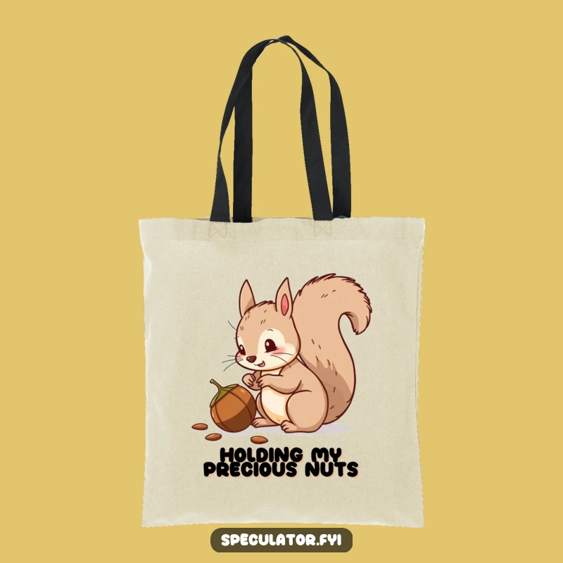 Funny Squirrel Tote Bag: Suspicious Nut Hauler, Eco-Friendly Humorous Gift