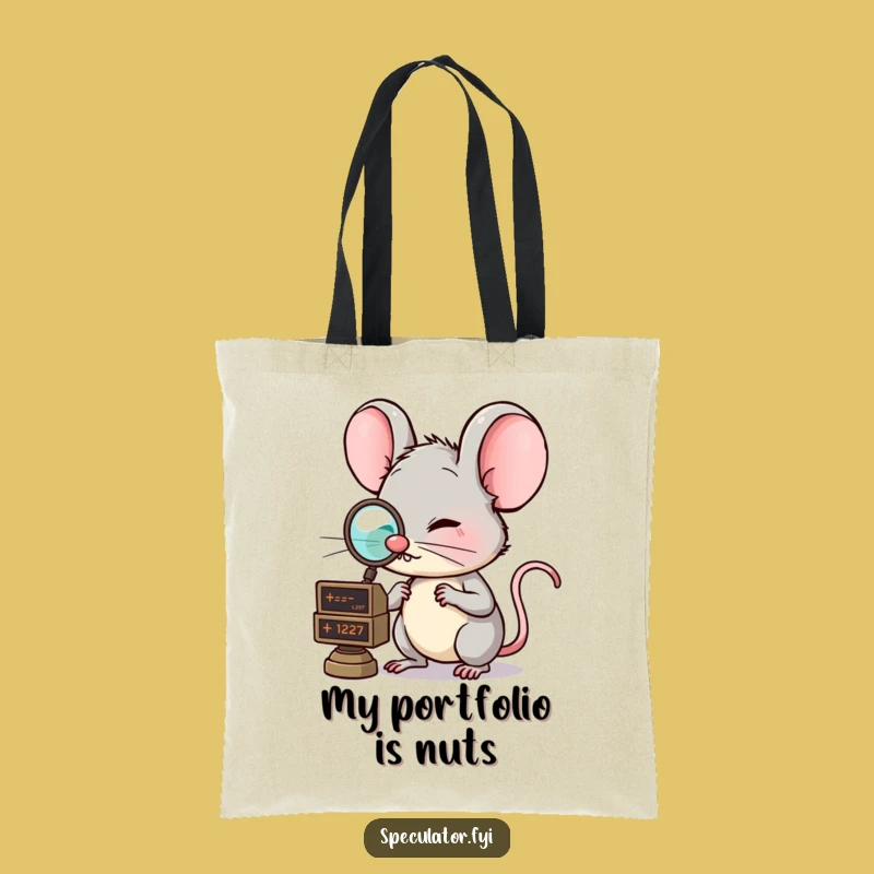Funny Mouse Finance Tote Bag: Clever Monocle Mouse, Great Funny Gift