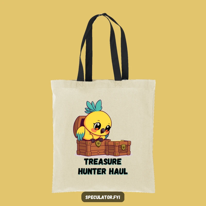 Funny Parrot Treasure Tote Bag - Durable Avian Explorer Bag Gift